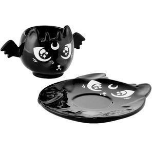 Killstar Demitasse Teacup & Saucer Kittea Resurrect Kitten